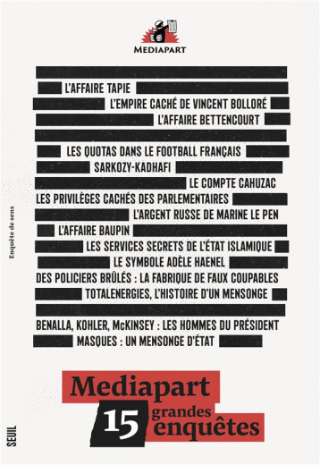 MEDIAPART : 15 GRANDES ENQUETES - ARFI/HAJDENBERG - SEUIL