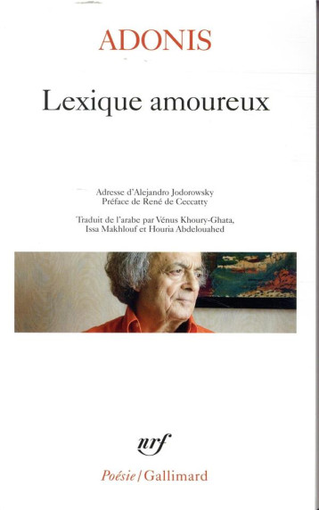 LEXIQUE AMOUREUX - ADONIS - GALLIMARD