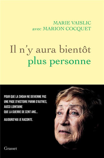 IL N'Y AURA BIENTOT PLUS PERSONNE - VAISLIC/COCQUET - GRASSET
