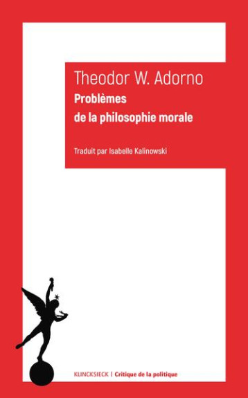 PROBLEMES DE LA PHILOSOPHIE MORALE - ADORNO T W. - KLINCKSIECK