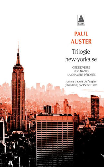 TRILOGIE NEW-YORKAISE - AUSTER PAUL/CHENETIE - Actes Sud