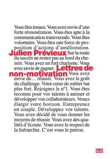 LETTRES DE NON-MOTIVATION - PREVIEUX JULIEN - ZONES