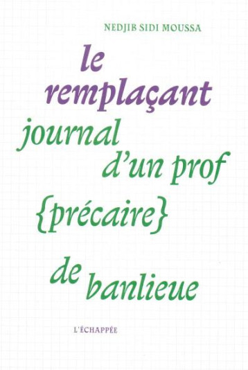 LE REMPLACANT, JOURNAL D'UN PROF (PRECAIRE) DE BANLIEUE - SIDI MOUSSA NEDJIB - ECHAPPEE