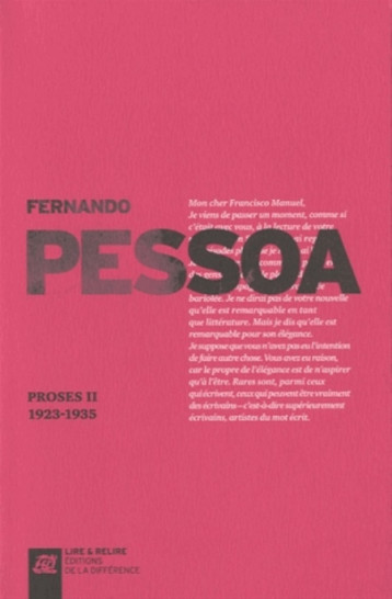 PROSES - VOLUME II 1923-1935 - PESSOA FERNANDO - la Différence