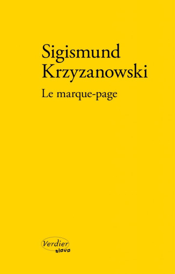 Le marque-page - KRZYZANOWSKI S  - VERDIER