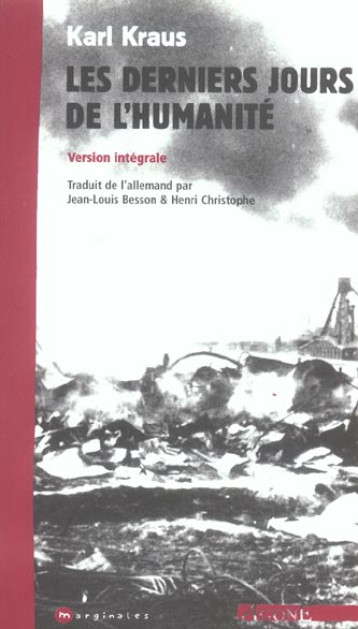 DERNIERS JOURS DE L'HUMANITE-VERSION INTEGRALE - KRAUS KARL - AGONE