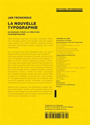 LA NOUVELLE TYPOGRAPHIE - JAN TSCHICHOLD - Entremonde