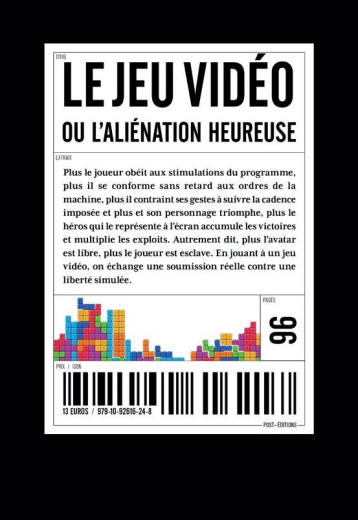 LE JEU VIDEO OU L'ALIENATION HEUREUSE - HOARE DOUGLAS - NOUVELLES LIGNE