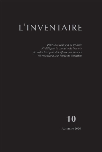 L'INVENTAIRE N.10 - COLLECTIF - LENTEUR