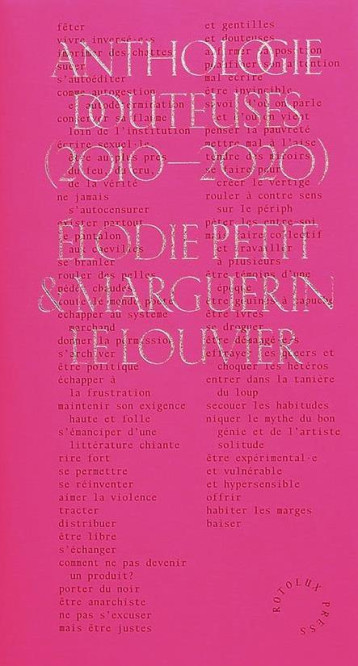 ANTHOLOGIE DOUTEUSES (2010-2020) - PETIT ELODIE - ROTOLUX PRESS