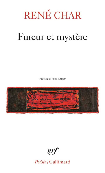 FUREUR ET MYSTERE - CHAR RENE - GALLIMARD