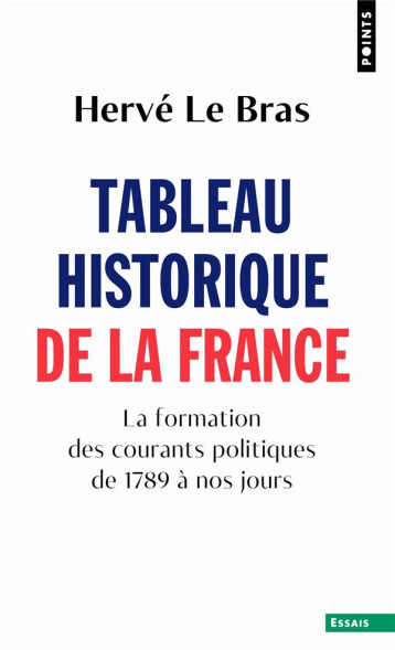 TABLEAU HISTORIQUE DE LA FRANCE : LA FORMATION DES COURANTS POLITIQUES DE 1789 A NOS JOURS - LE BRAS HERVE - POINTS