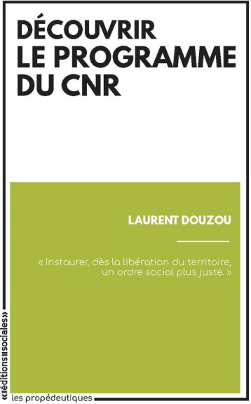 DECOUVRIR LE PROGRAMME DU CNR - DOUZOU LAURENT - SOCIALES