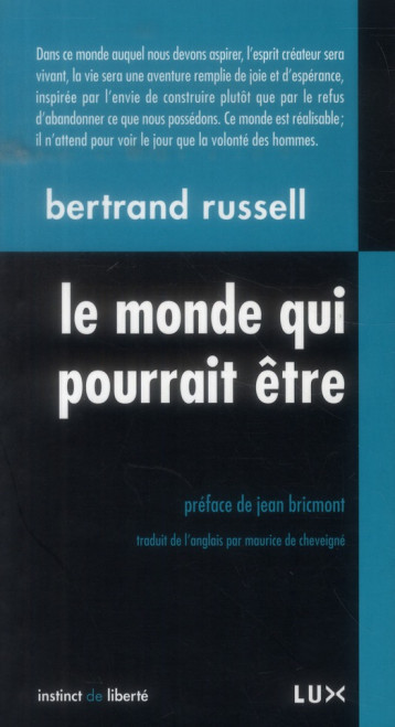 LE MONDE QUI POURRAIT ETRE - RUSSELL/BERTRAND - LUX