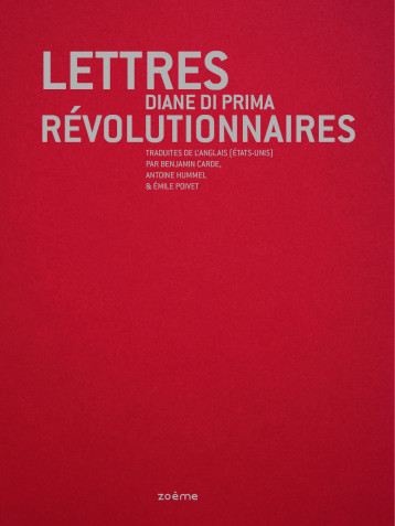 Lettres révolutionnaires -  Diane DI PRIMA - ZOEME