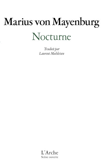 Nocturne - Marius Von Mayenburg, Laurent Muhleisen - L ARCHE