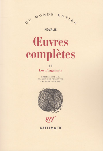 OEUVRES COMPLETES T2 - NOVALIS - GALLIMARD