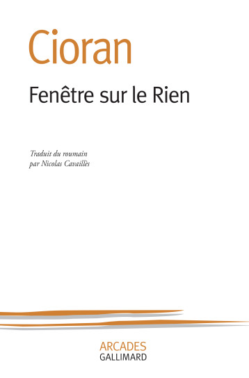 FENETRE SUR LE RIEN - CIORAN - GALLIMARD