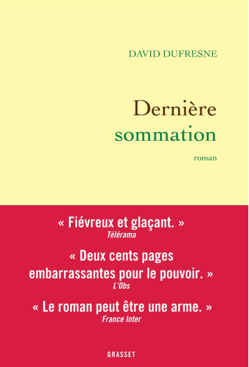 DERNIERE SOMMATION - ROMAN - DUFRESNE DAVID - GRASSET