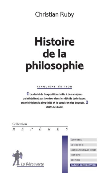 HISTOIRE DE LA PHILOSOPHIE - RUBY CHRISTIAN - LA DECOUVERTE