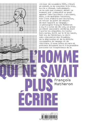 L'HOMME QUI NE SAVAIT PLUS ECRIRE - MATHERON FRANCOIS - ZONES