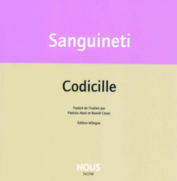 Codicille - Edoardo Sanguineti - NOUS