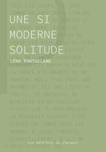 Une si moderne solitude - Léna Pontgelard - PANSEUR