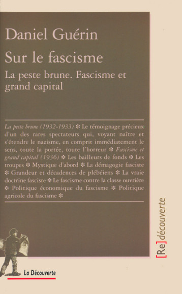 Sur le fascisme - Daniel Guérin - LA DECOUVERTE