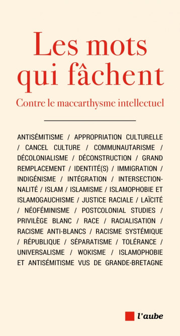 Les mots qui fâchent - Contre le maccarthysme intellectuel - Nonna Mayer - DE L AUBE