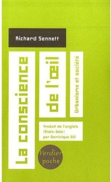 La conscience de l'oeil - Richard Sennett - VERDIER