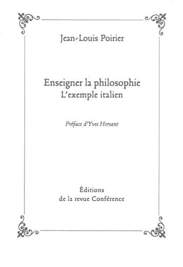 Enseigner la philosophie - Jean-Louis Poirier - CONFERENCE