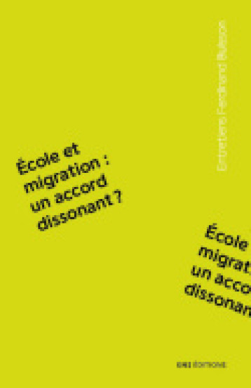 École et migration - un accord dissonant ? -  BUISSON-FENET HELENE - ENS LYON